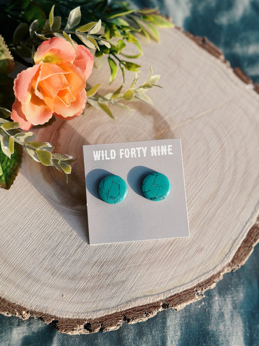 Circular Turquoise Studs