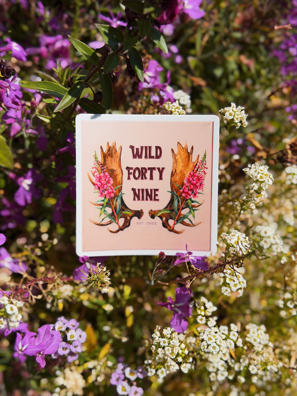 Wild Forty Nine Sticker (Antlers + Fireweed)