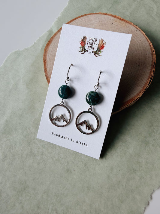 Mountain Charm + Stone Dangles (multiple options)