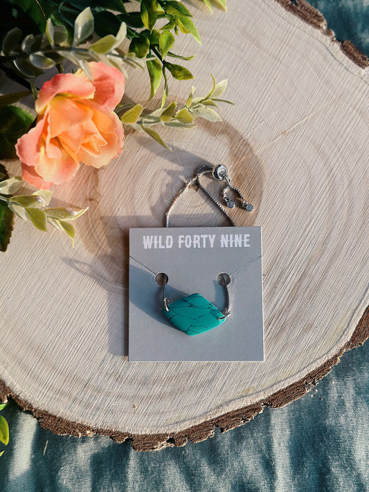 Diamond Shape Turquoise Bracelet